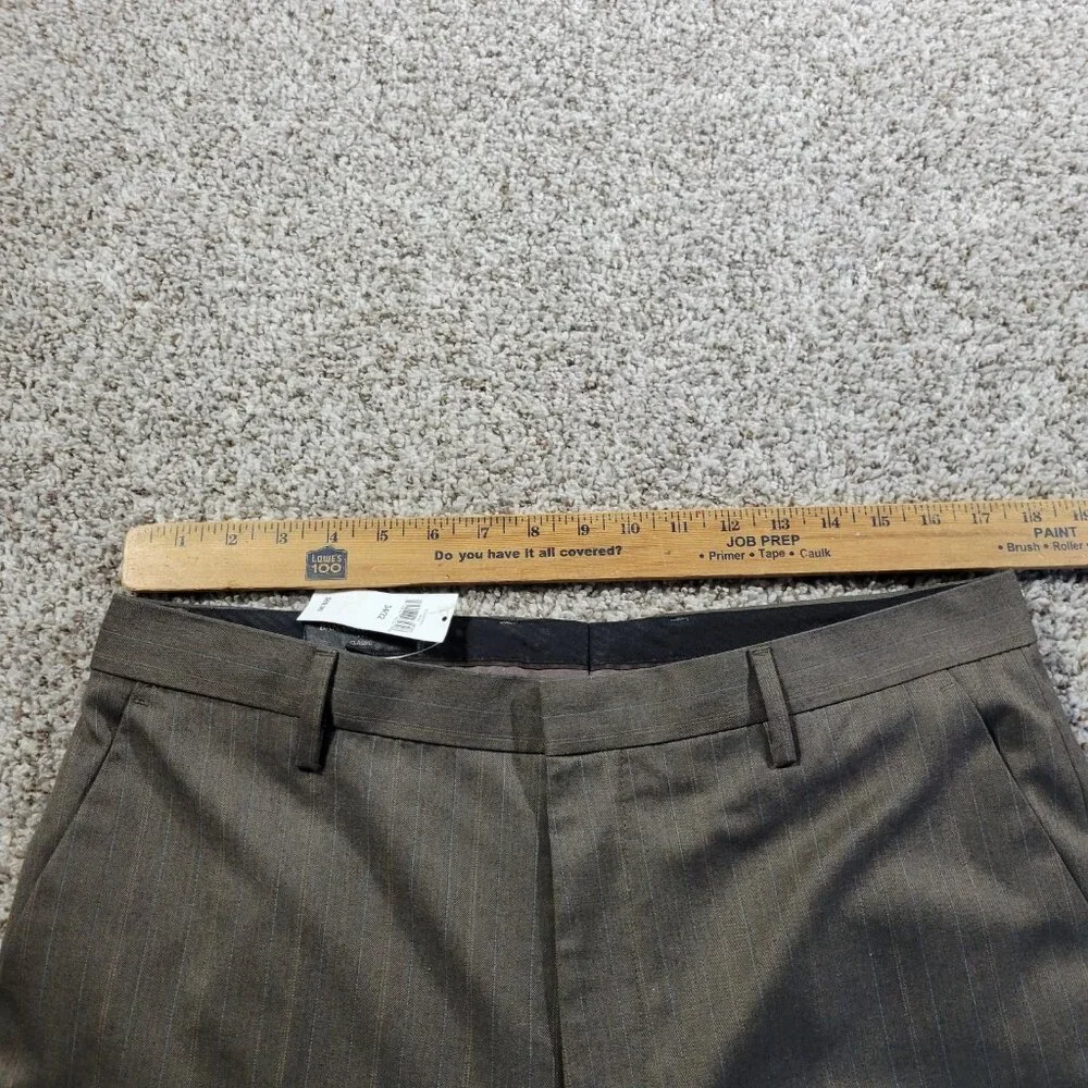 Banana Republic Pants Mens 35x32 Tag 34x32 Brown Pinstripe Poly Blend Tags